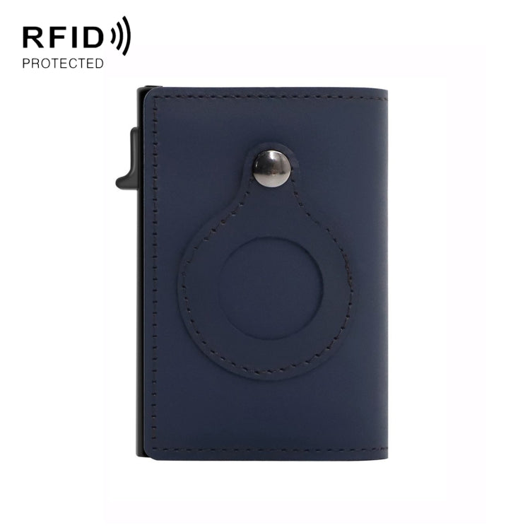 Portefeuille antivol pour hommes, porte-cartes, mini portefeuilles pour AirTag 2e génération / AirTag 1e génération, cuir de vachette bleu, cuir de vachette noir, cuir de vachette marron, cuir de vachette marron foncé, cuir de vachette fibre de carbone