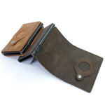 Portefeuille antivol pour hommes, porte-cartes, mini portefeuilles pour AirTag 2e génération / AirTag 1e génération, cuir de vachette bleu, cuir de vachette noir, cuir de vachette marron, cuir de vachette marron foncé, cuir de vachette fibre de carbone