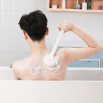 Brosse de Douche à Poils Doux et Long Manche, Vert Menthe, Rose Cerise, Blanc Ivoire