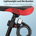 BG-0518 Mountain Bike Portable Anti-Theft Bold Cable Lock, Length:, 1m Without Lock Frame, 1.2m With Lock Frame, 1.5m With Lock Frame, 1.8m With Lock Frame
