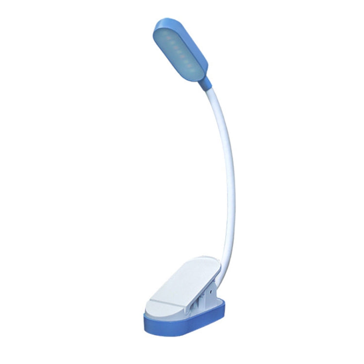 Mini lampe de bureau à pince 9 LED, chargement USB, protection oculaire pour étudiants, lecture, bleu et blanc, noir