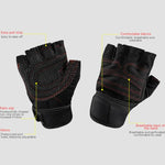 ST-2120 Gants Antidérapants pour Équipement de Musculation, S, M, L, XL