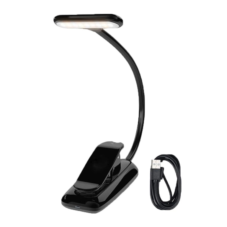 8021 Mini Pince-Livre Lampe LED Partition Musicale Lampe de Lecture Protection des Yeux, Noir, Blanc