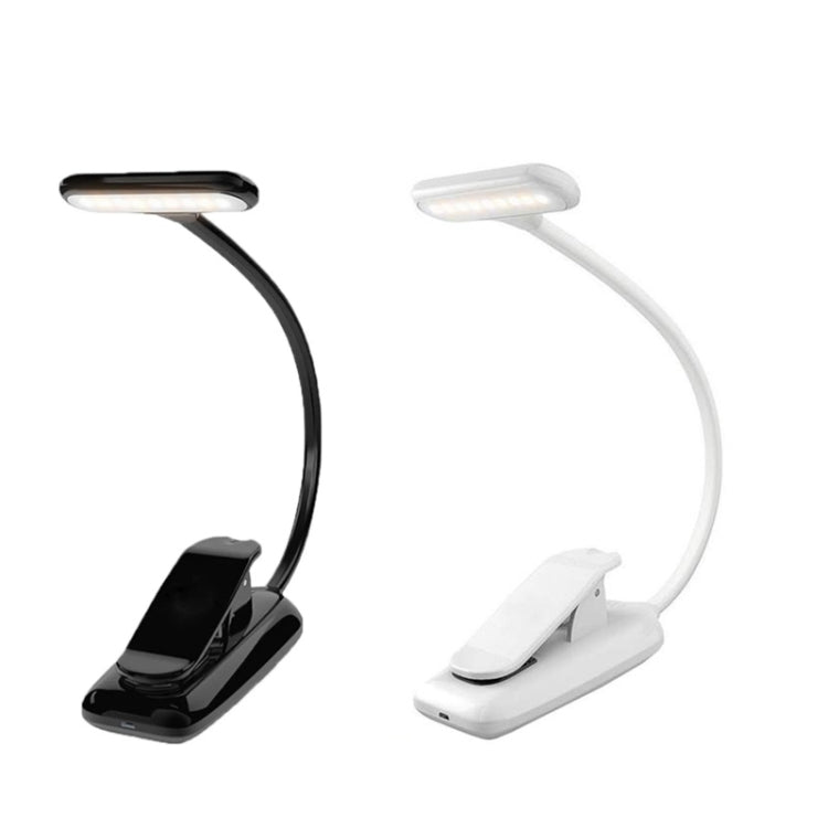 8021 Mini Pince-Livre Lampe LED Partition Musicale Lampe de Lecture Protection des Yeux, Noir, Blanc