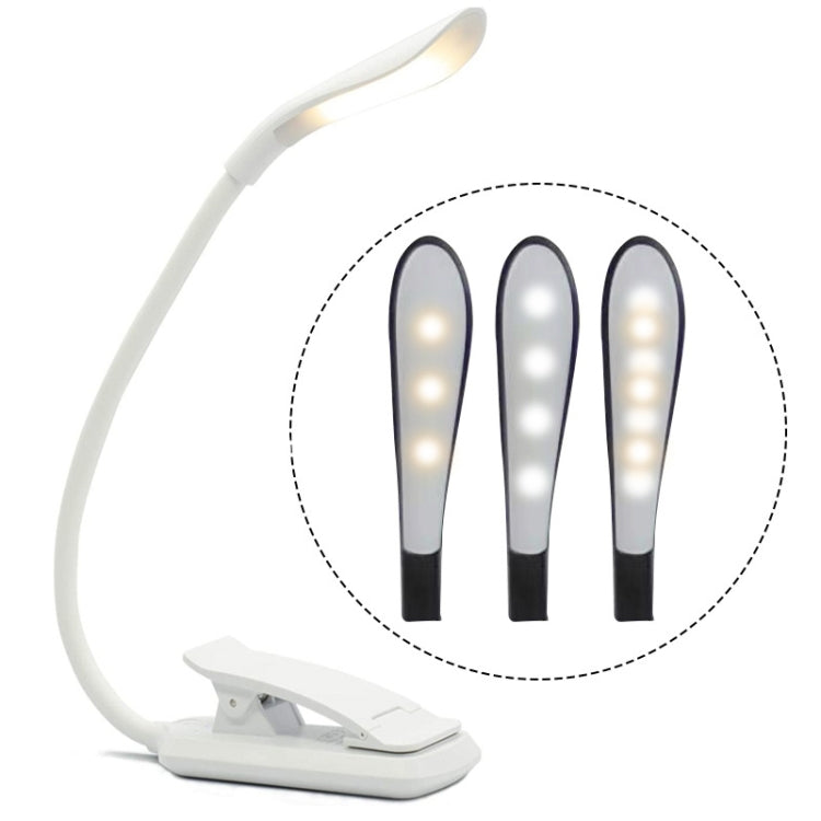 8027D-2 7 Perles LED Lampe de Lecture Pliable Clipser, Protection des Yeux, Blanc, Noir