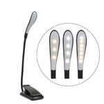 8027D-2 7 Perles LED Lampe de Lecture Pliable Clipser, Protection des Yeux, Blanc, Noir