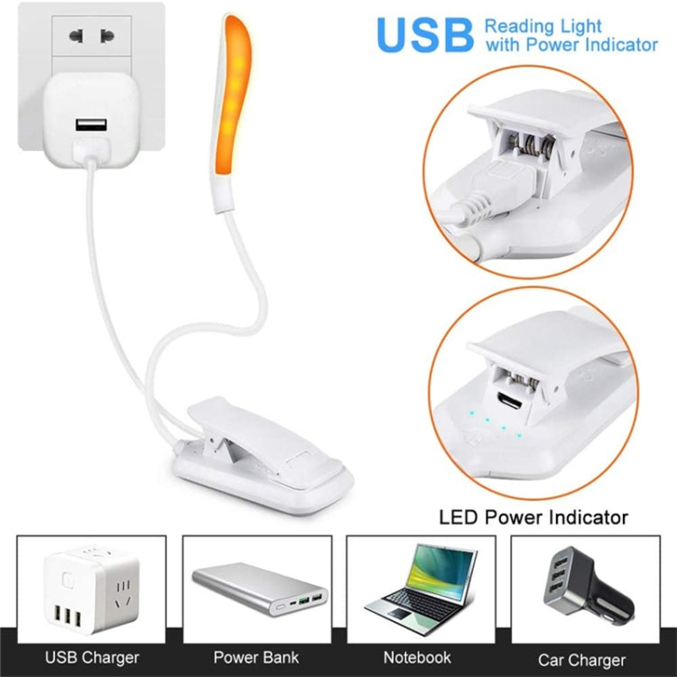 8027D-2 7 Perles LED Lampe de Lecture Pliable Clipser, Protection des Yeux, Blanc, Noir