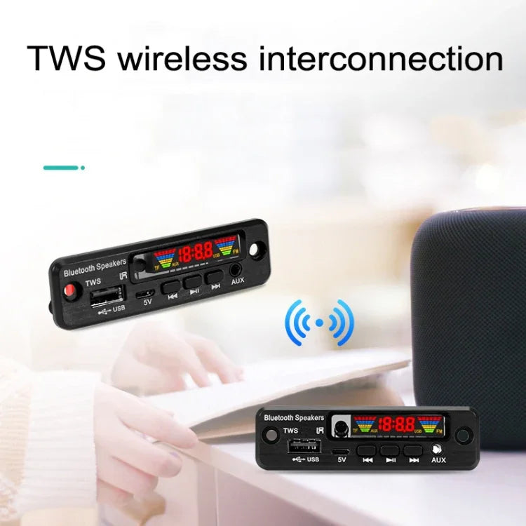 Carte décodeur MP3 Bluetooth sans fil TWS 2 pièces, Bluetooth sans fil TWS 2 pièces