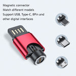 Adaptateur magnétique USB portable, livraison couleurs aléatoires, fonction de données, fonction de chargement