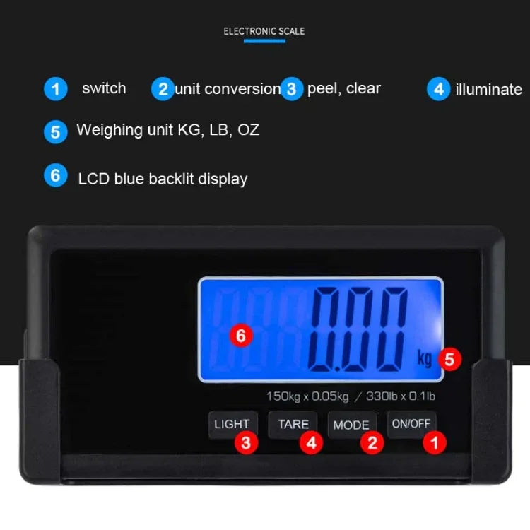 Balance électronique à transmission sans fil avec écran séparé, balance portable pour colis, balance pour animaux, prise CN, 180 kg / 0,1 kg