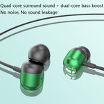 2 écouteurs intra-auriculaires filaires TS6000 3,5 mm avec commande en métal et microphone, blanc, rouge, vert, noir