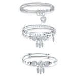 Bracelet femme jonc trois anneaux, Taille: Z104 58mm, Z104 56mm, Z104 58mm, Z104 60mm, Z104 62mm, Z103 56mm, Z103 58mm, Z103 60mm, Z103 62mm, Z102 Vella ajustable