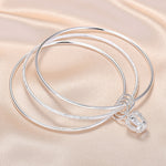 Bracelet femme jonc trois anneaux, Taille: Z104 58mm, Z104 56mm, Z104 58mm, Z104 60mm, Z104 62mm, Z103 56mm, Z103 58mm, Z103 60mm, Z103 62mm, Z102 Vella ajustable