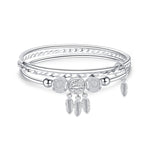 Bracelet femme jonc trois anneaux, Taille: Z104 58mm, Z104 56mm, Z104 58mm, Z104 60mm, Z104 62mm, Z103 56mm, Z103 58mm, Z103 60mm, Z103 62mm, Z102 Vella ajustable