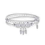 Bracelet femme jonc trois anneaux, Taille: Z104 58mm, Z104 56mm, Z104 58mm, Z104 60mm, Z104 62mm, Z103 56mm, Z103 58mm, Z103 60mm, Z103 62mm, Z102 Vella ajustable