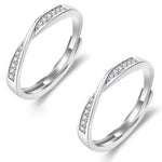 2 PCS Q38 Bagues réglables ouvertes Mobius Twist pour couples, pour femmes
