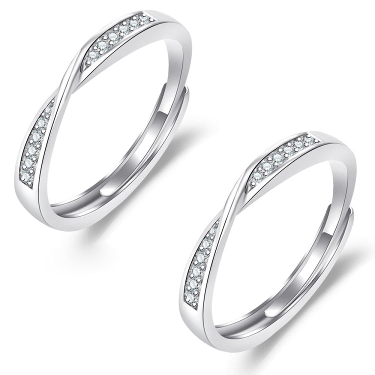 2 PCS Q38 Bagues réglables ouvertes Mobius Twist pour couples, pour femmes
