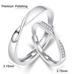 2 PCS Q38 Bagues réglables ouvertes Mobius Twist pour couples, pour femmes