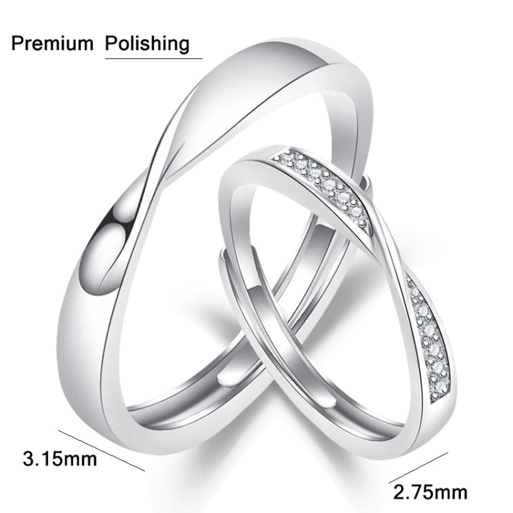 2 PCS Q38 Bagues réglables ouvertes Mobius Twist pour couples, pour femmes