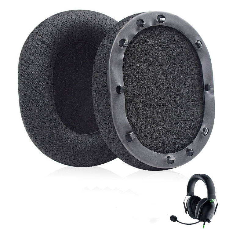 1 paire de coussinets d'oreille pour casque Razer BlackShark V2 X / V2 USB, couleur : gel noir, maille noire, gel noir, maille noire+verte