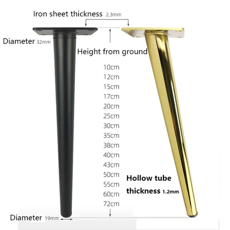 LH-ZT-0001 Cone Round Tube Furniture Support Legs, Style:, Straight Cone Height 10cm, Straight Cone Height 12cm, Straight Cone Height 15cm, Straight Cone Height 17cm, Straight Cone Height 20cm, Straight Cone Height 25cm, Straight Cone Height 30cm      ...
