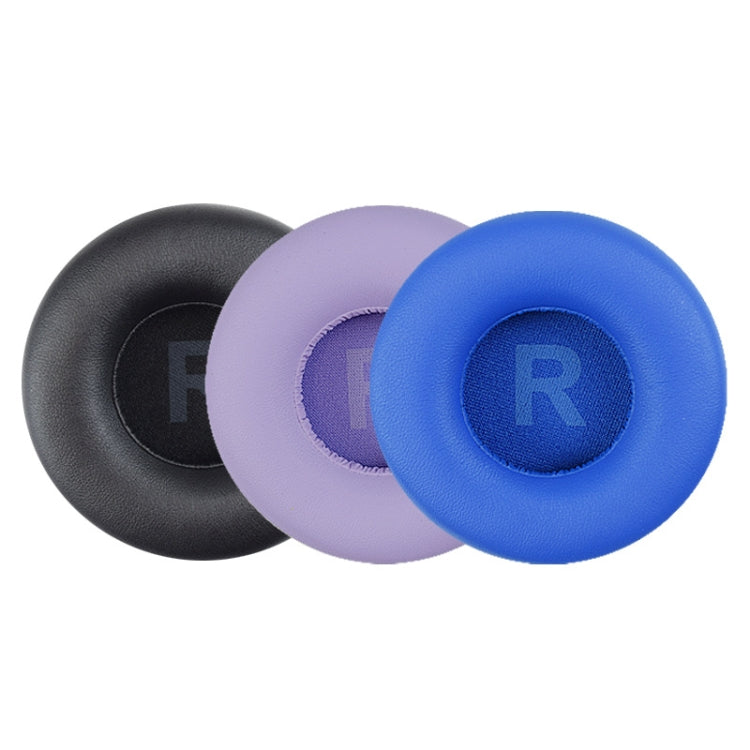 1 paire de coussinets d'oreille en cuir protéiné éponge pour JBL T450 / Tune 600 / T500BT, noir, violet clair, bleu marine