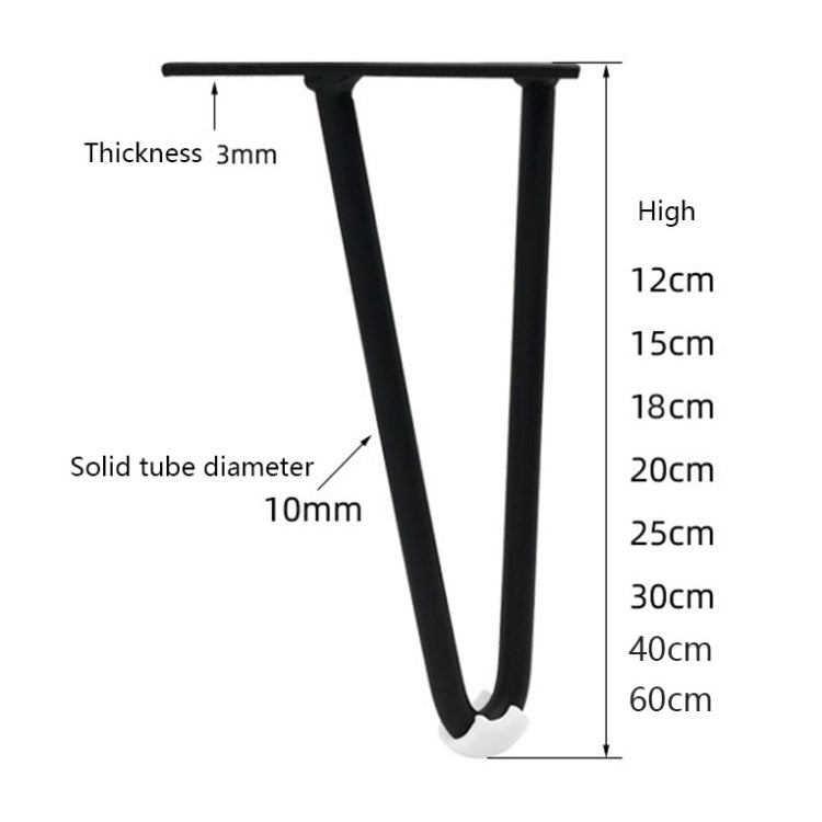 LH-S0006 Pieds de Support en Métal pour Meubles, Hauteur :, 12cm, 15cm, 18cm, 20cm, 25cm, 30cm, 60cm