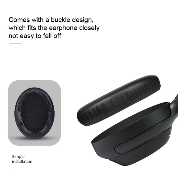 2pcs PU Leather Earpads For Sony WH-1000XM4, WH-1000XM4(Blue+Buckle), WH-1000XM4(Black+Buckle)