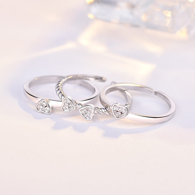 J152 Bague ouverte ajustable 3 en 1 en forme de trèfle à quatre feuilles détachable