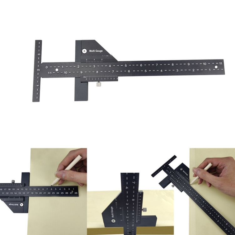 Règle de marquage multifonction en alliage d'aluminium pour menuiserie T072, T072