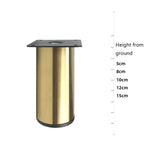 Pieds de support pour meubles en acier inoxydable épaissi LH-OU050, Hauteur : 5cm, 8cm, 10cm, 12cm, 15cm