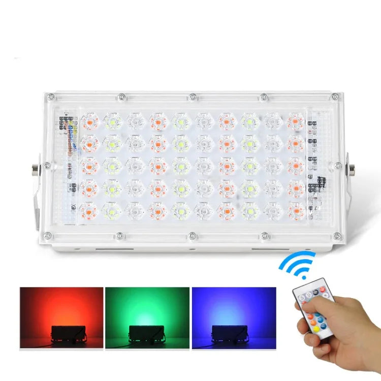 Projecteur extérieur étanche ultra-léger 50W LED RVB avec télécommande