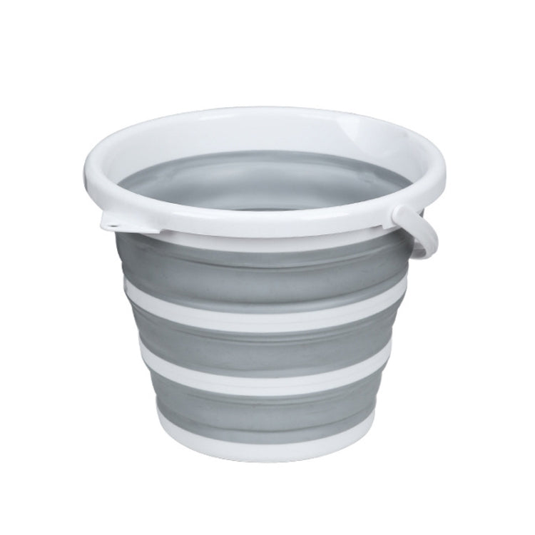 Seau pliant portable en silicone pour l'extérieur, gris 10 litres