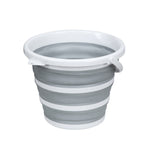 Seau pliant portable en silicone pour l'extérieur, gris 10 litres