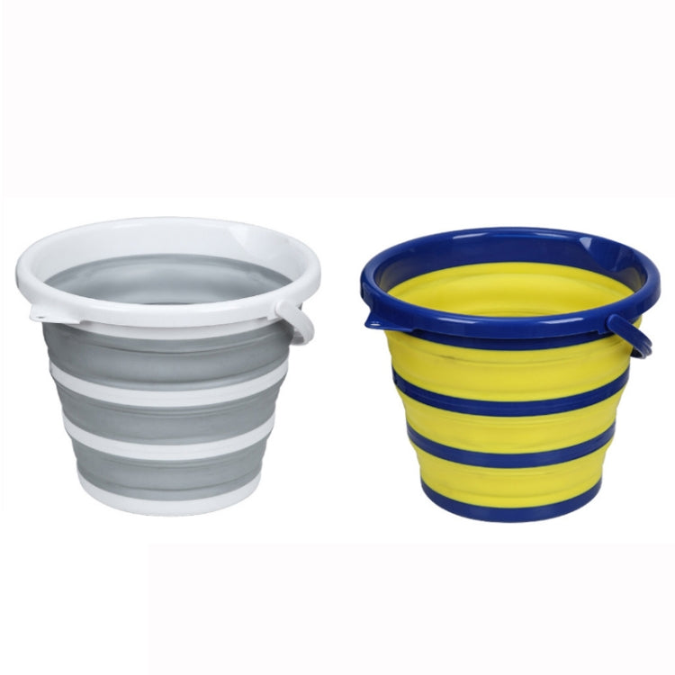 Seau pliant portable en silicone pour l'extérieur, gris 10 litres