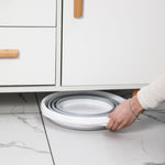 Seau pliant portable en silicone pour l'extérieur, gris 10 litres