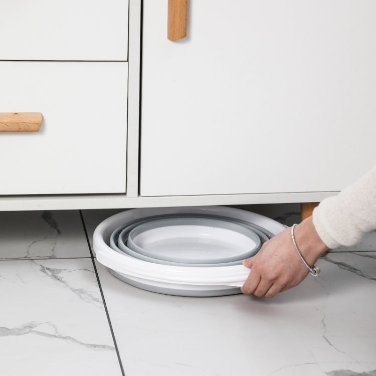 Seau pliant portable en silicone pour l'extérieur, gris 10 litres