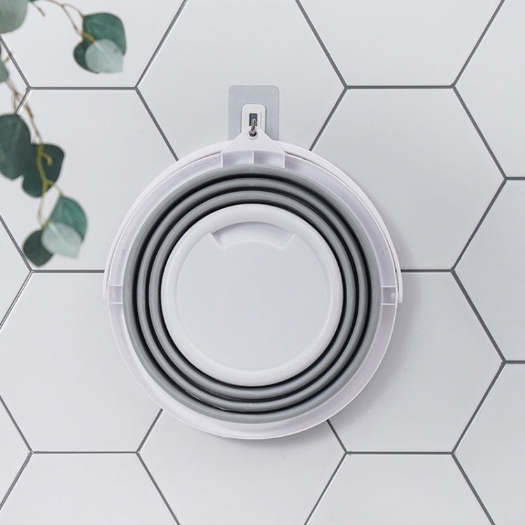 Seau pliant portable en silicone pour l'extérieur, gris 10 litres