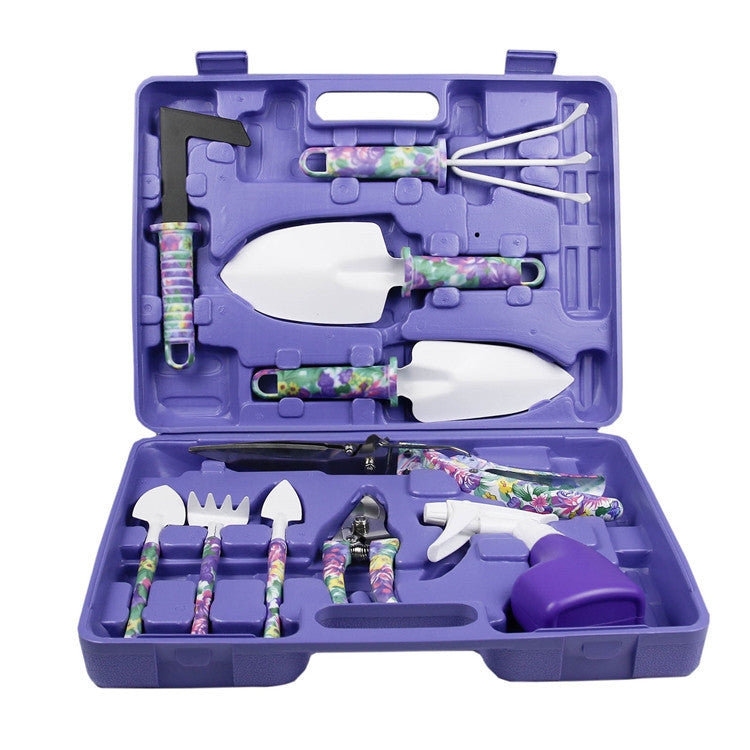 Ensemble d'outils de jardinage pour plantes en pot YL025, 10 pièces / ensemble (Violet), 10 pièces / ensemble (Vert), 5 pièces / ensemble (Violet), 5 pièces / ensemble (Vert)