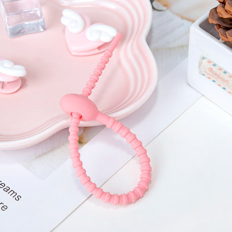 20 PCS Silicone Data Cable Storage Strap Cable Organizer, 21cm Green, 21cm Blue, 21cm Orange, 21cm Pink, 21cm Brown, 21cm Grey, 21cm Yellow, 21cm Red