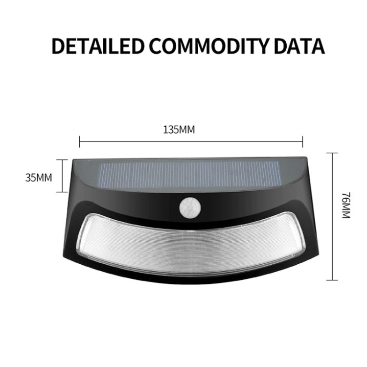 Lampe solaire murale de jardin à induction infrarouge 8 LED, lumière blanche, lumière chaude