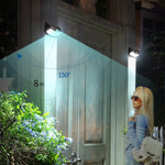 Lampe solaire murale de jardin à induction infrarouge 8 LED, lumière blanche, lumière chaude