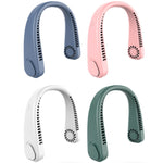 Ventilateur portable USB F2 à suspendre autour du cou pour extérieur, blanc, rose, bleu, vert