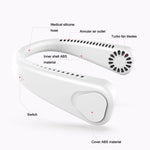 Ventilateur portable USB F2 à suspendre autour du cou pour extérieur, blanc, rose, bleu, vert