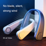 Ventilateur portable USB F2 à suspendre autour du cou pour extérieur, blanc, rose, bleu, vert