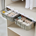 Boîte de rangement pour sous-vêtements et chaussettes à tiroir, avec séparation (gris transparent), sans séparation (gris transparent), avec séparation (transparent), sans séparation (transparent)