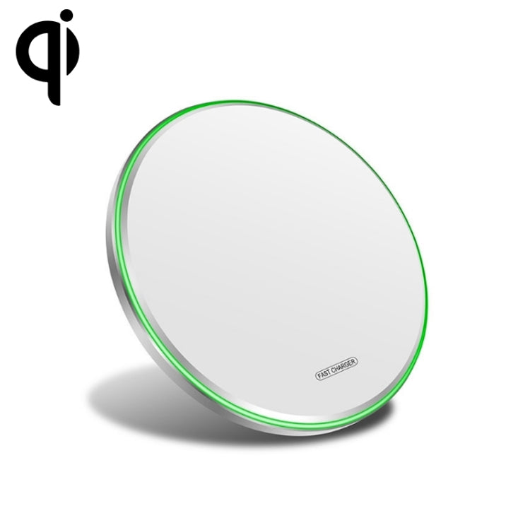 Chargeur sans fil rond en métal 15W charge rapide intelligente, noir + surface noire, argent + surface blanche, rouge + surface noire, or + surface blanche, miroir noir, miroir blanc