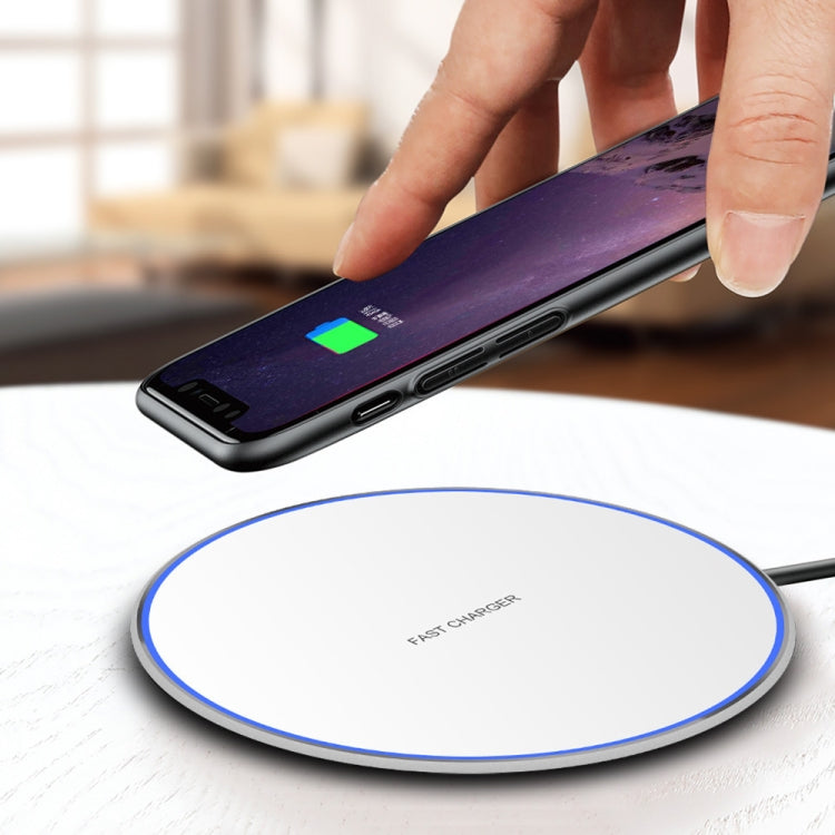 Chargeur sans fil rond en métal 15W charge rapide intelligente, noir + surface noire, argent + surface blanche, rouge + surface noire, or + surface blanche, miroir noir, miroir blanc