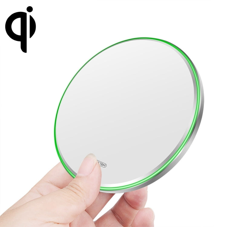 Chargeur sans fil ultra-fin 20W QI en métal miroir, blanc, noir