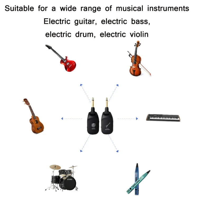 Émetteur-récepteur audio sans fil pour guitare électrique C01, noir